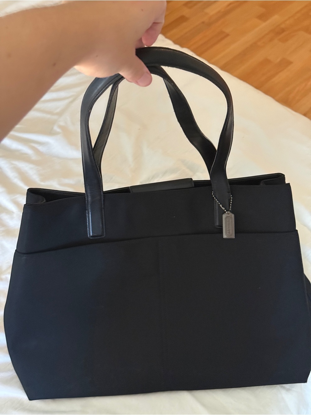 Vintage Coach JOJ- 7408 Large Tote Shoulder Handbag Black